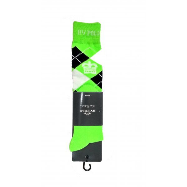   Reitsocken HVPFavouritas von HV Polo Argyle-Muster Socken, Strümpfe, hohe Rutschfestigkeit, Baumwollmaterial - Neon Green